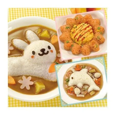 ARNEST 日本動物造型創意飯壓模組合(兔子/海豚/花)