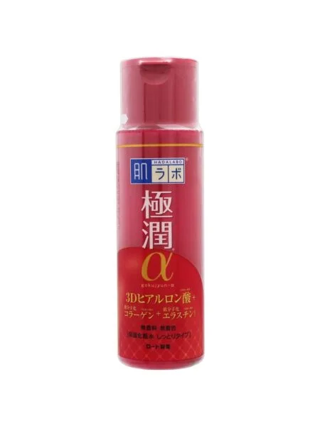 ROHTO Hadalabo Gokujun Alpha Moisturizing Toner with Hyaluronic Acid, 170ml