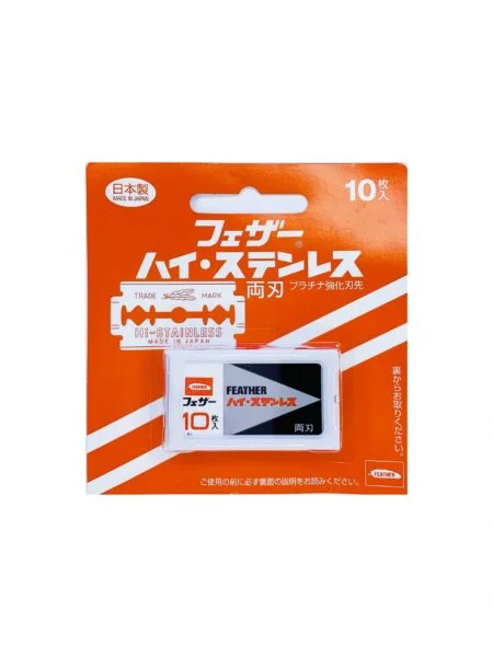 日本FEATHER鍍鉑雙刃剃鬚刀刀片，10枚裝