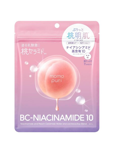 Momopuri Moisture Barrier Niacinamide Serum Facial Mask, 7 Sheets