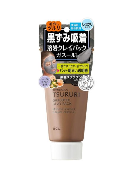 Tsururi Moroccan Ghassoul Clay Facial  Mask with Brown Sugar Scrub by BCL, 5.2oz