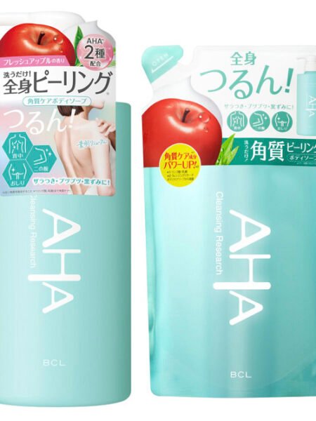 BCL AHA Cleansing Research Body Peel Soap - Exfoliating Body Wash, 480ml +Refill 400ml